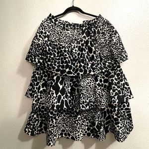 Animal Print Tiered Skirt